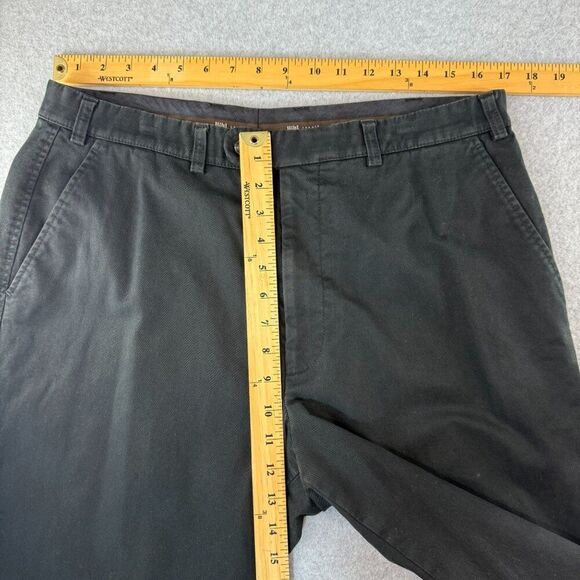 Hiltl Black Trousers Pants Marked Size 36 Romania 30" Inseam Chino Straight Mens - Picture 8 of 12